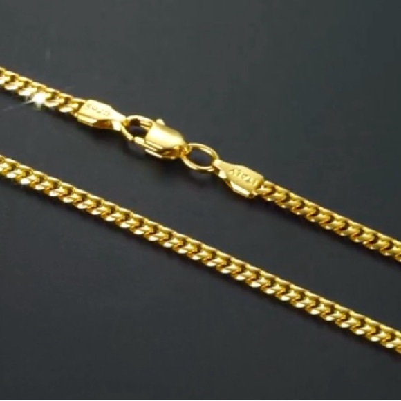 New Gold Cuban Chain Necklace Diamond Cut Curb Chain Link 925 Stamped - Picture 11 of 15